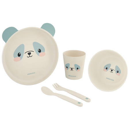 Сет за хранене бамбук Panda Blue