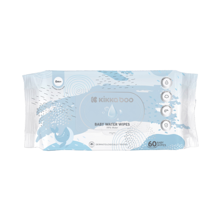 KikkaBoo Бебешки мокри кърпи 99% Вода 60бр