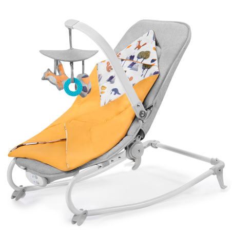 Шезлонг с вибрация и мелодии KinderKraft Felio 2020, Жълт