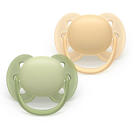 Philips AVENT SCF091/45 Комплект от 2 Броя Ортодонтични Силиконови Залъгалки Пастелни Цветове в Кутия за Стерилизиране