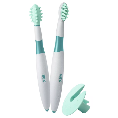 NUK Детска Чесалка за Зъби 2 Броя от 6-15 месеца Зелена