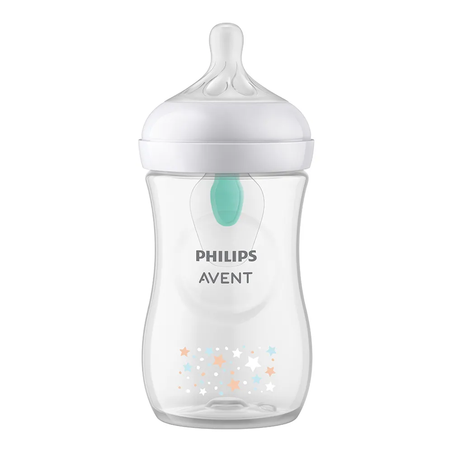 Philips AVENT SCY673/82 Natural Response Шише за Хранене с клапа AirFree 260 мл с Биберон без Протичане Поток 3 с картинки Звезди и Мече