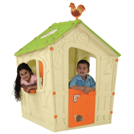  Пластмасова къща за игра Keter Magic Playhouse, Бежова/Зелена 