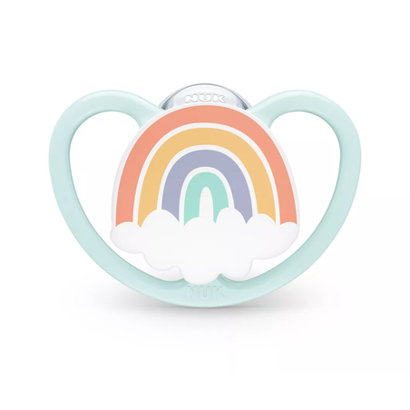 NUK Биберон Залъгалка Силикон от 0-6 месеца 1 брой Space с Кутия