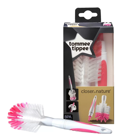 Tommee Tippee ЧЕТКА ЗА ПОЧИСТВАНЕ НА ШИШЕ И БИБЕРОН РОЗОВА
