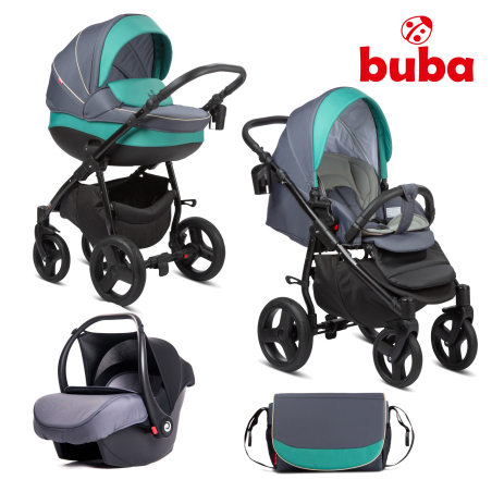  Бебешка количка 3в1 Buba Bella 755, Pewter-Green 