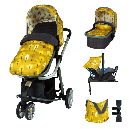 Комплект количка Cosatto Giggle 3 Spot the birdie 5в1, i-Size база и чувалче за крака