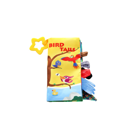KikkaBoo Образувателна Текстилна Книжка с Чесалка Bird Tails