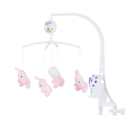 Chipolino  Музикална играчка за легло Розови Зайчета