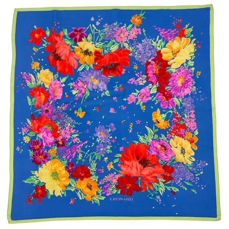 Leonard Paris Floral Silk Scarf