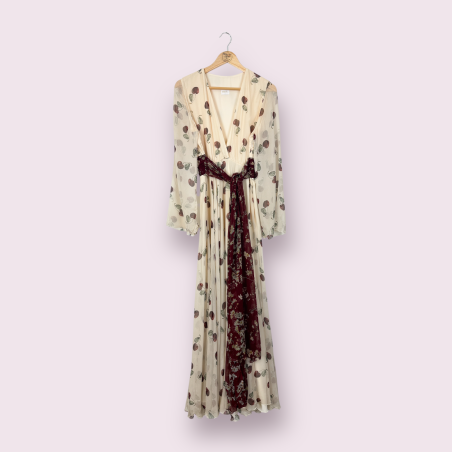 Otra Vez – Ankle-length silk dress with cherry print (IT46)