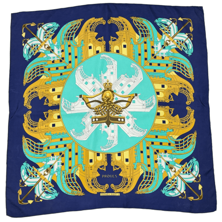 Vintage Hermès Proues Silk Scarf 87x87