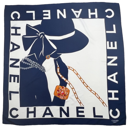 90s Chanel Mademoiselle копринен шал