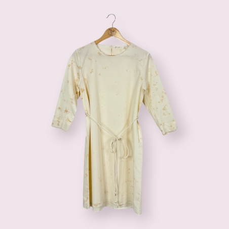 Aleksandr Manamis Tea stained raw edges cotton dress (1)