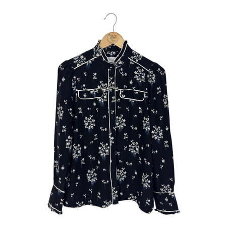 H&M Erdem Floral Silk Pajama Blouse (36)