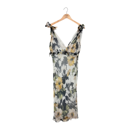 Sonia Fortuna floral print silk dress (L)