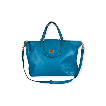 Escada Blue Leather Tote / Shoulder Bag