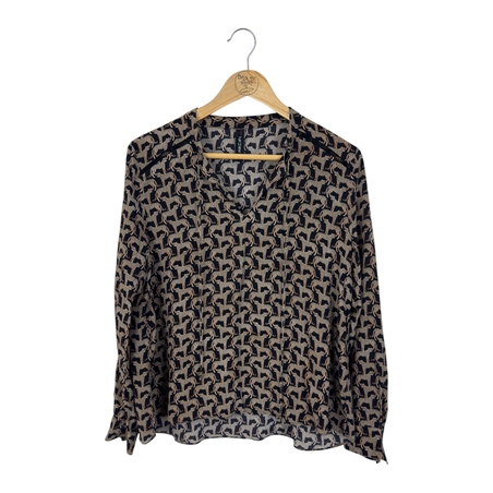 Marc Cain Leopard SIlk Blouse N4