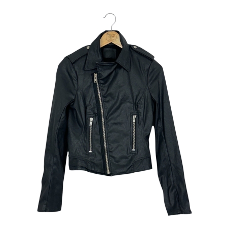 True Religion Moto Coated Faux Leather Jacket (S)