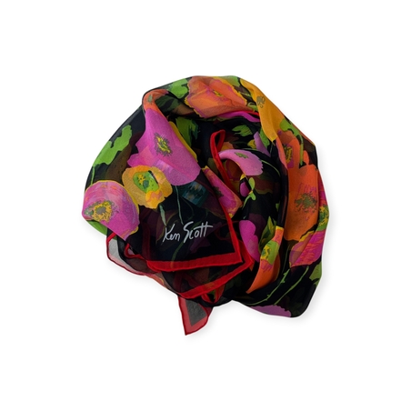Ken Scott Floral Silk Scarf