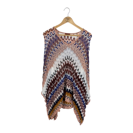 Missoni Mare Multicolour Chevron Knit Poncho (S)