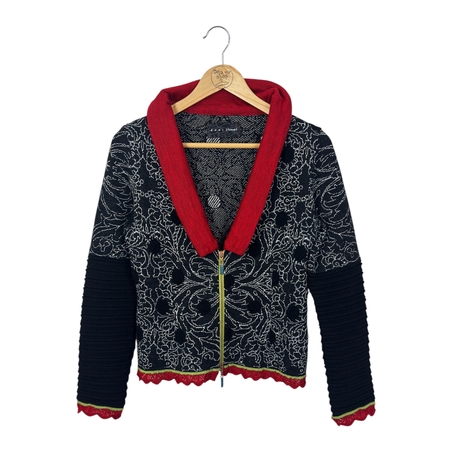 Eva & Claudi Knitted floral cardigan (S)