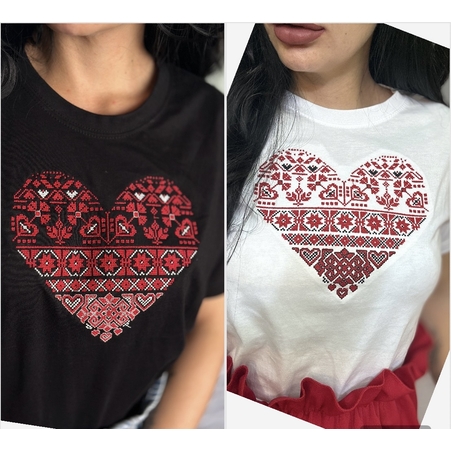 Тениска с бродерия ,, ЕТНО СЪРЦЕ''