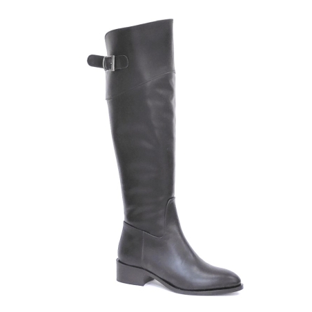 Дамски елегантни  ботуши / естествена кожа / черно / 7555