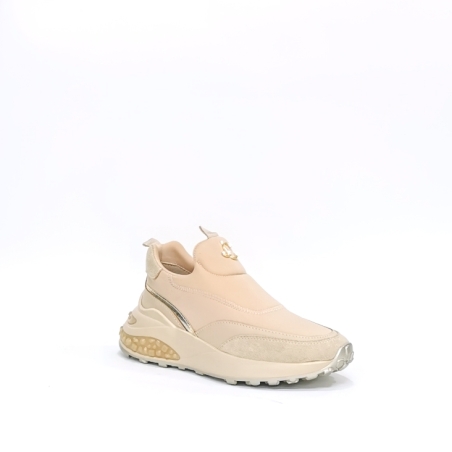 Women's sneakers made of eco leather + textile with anatomical insole in beige /7028