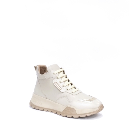 Дамски ежедневни боти / естествена кожа /  71484/ бежаво + златно