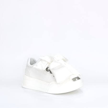 Женские кроссовки / текстиль + натуральная кожа / белые/70028