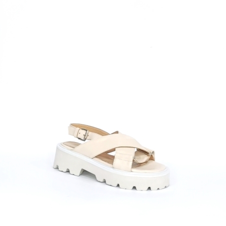 Дамски сандали / естествена кожа / бежаво / 70819