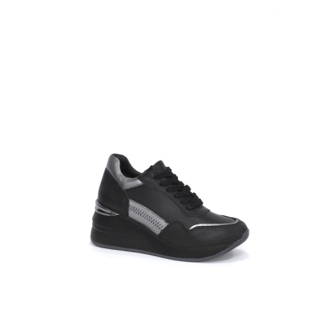 Women's sneakers / natural  leather / black / 724-8 / anatomical insole