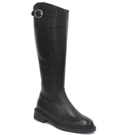 Дамски ежедневни ботуши / естествена кожа / черно /79091