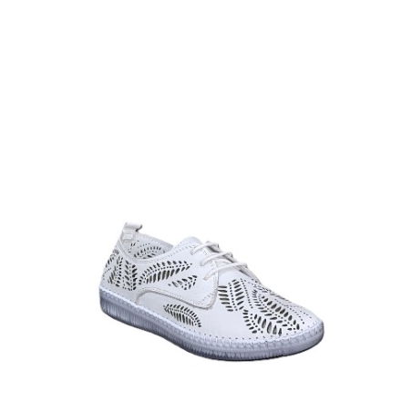 Дамски ежедневни обувки / естествена кожа /анатомична стелка /бяло /7-100