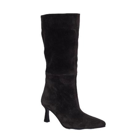 Дамски елегантни ботуши / естествена кожа / велур /714-53/кафяво