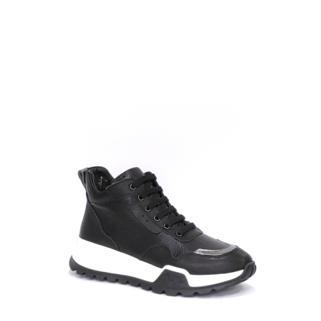 Дамски ежедневни боти / естествена кожа /  71484/черно + никел