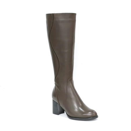 Дамски елегантни ботуши от естествена кожа /7503/кафяво