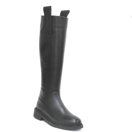 Дамски ежедневни ботуши / естествена кожа / черно / 7556