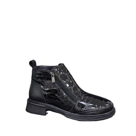 Дамски елегантни боти/ естествена  кожа / 71-65/черно