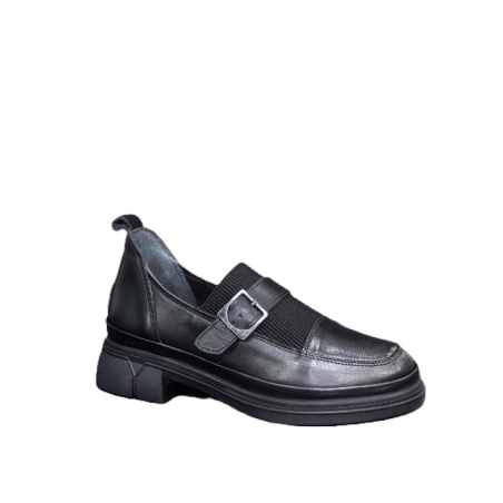 Дамски ежедневни обувки / естествена кожа /анатомична стелка /черно  /72-27