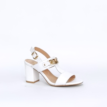 Дамски елегантни сандали / естествена кожа / бяло /74050