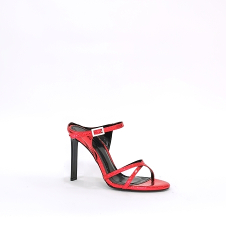 Дамски елегантни сандали/ естествена кожа /червено /7250