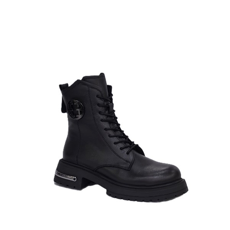 Дамски ежедневни боти / естествена кожа /  72-57/ черно