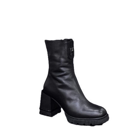 Дамски елегантни боти/ естествена  кожа / 715-08/черно
