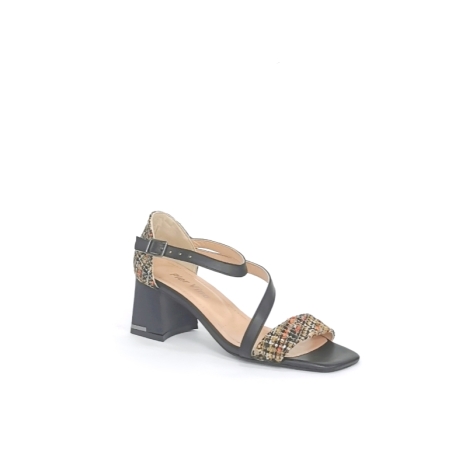 Women's elegant sandals natural leather /   black/71012