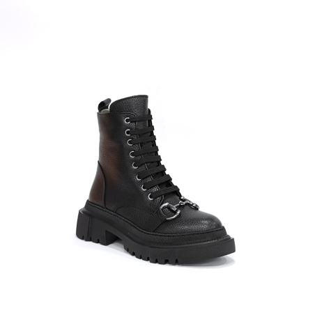 Дамски ежедневни боти / естествена кожа /  7352 черно