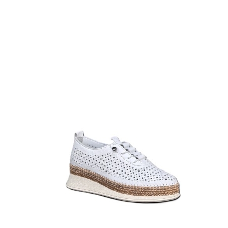 Дамски ежедневни обувки / естествена кожа /анатомична стелка /бяло /736