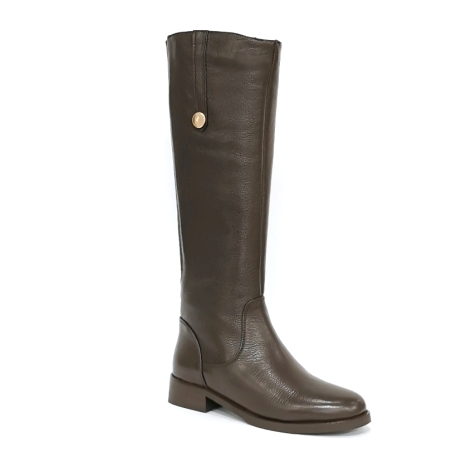 Дамски ежедневни ботуши /естествена кожа 7660/тъмно кафяво