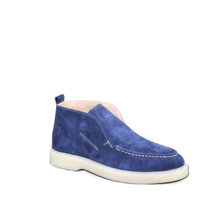 Дамски елегантни боти / мокасина /  естествена кожа/ 70-02/синьо